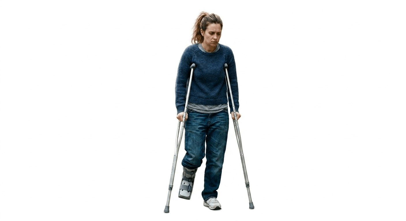 woman on crutches