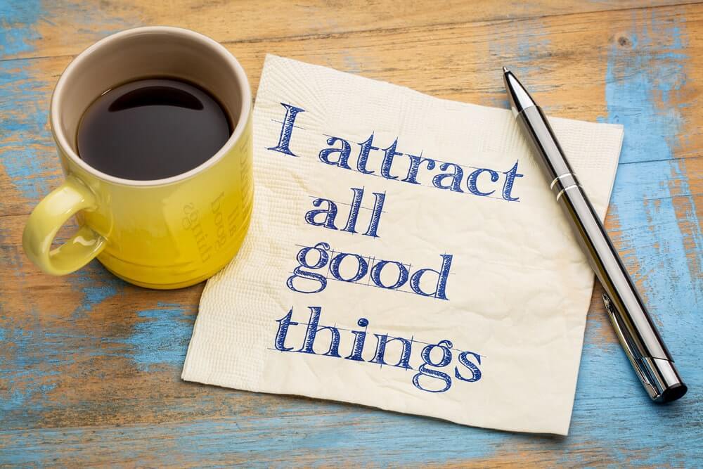 Coffee cup with an Abundance mindset quote