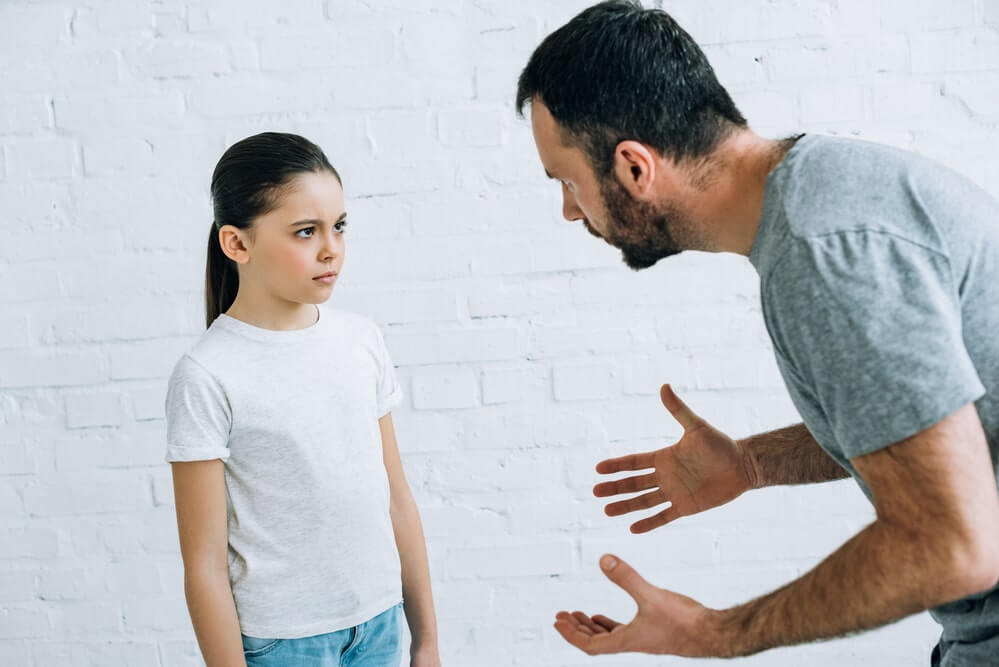 Angry father and upset daughter is an example of why we need to learn how to forgive