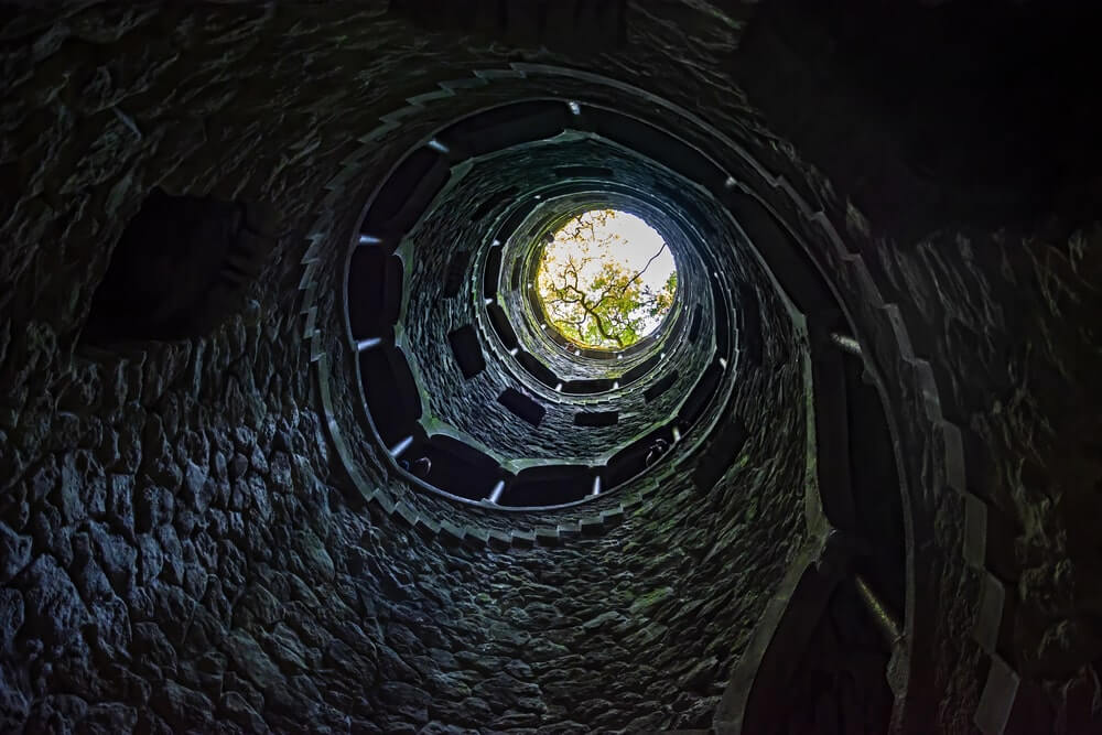 the famous initiation well at quinta da regaleira sintra portugal
