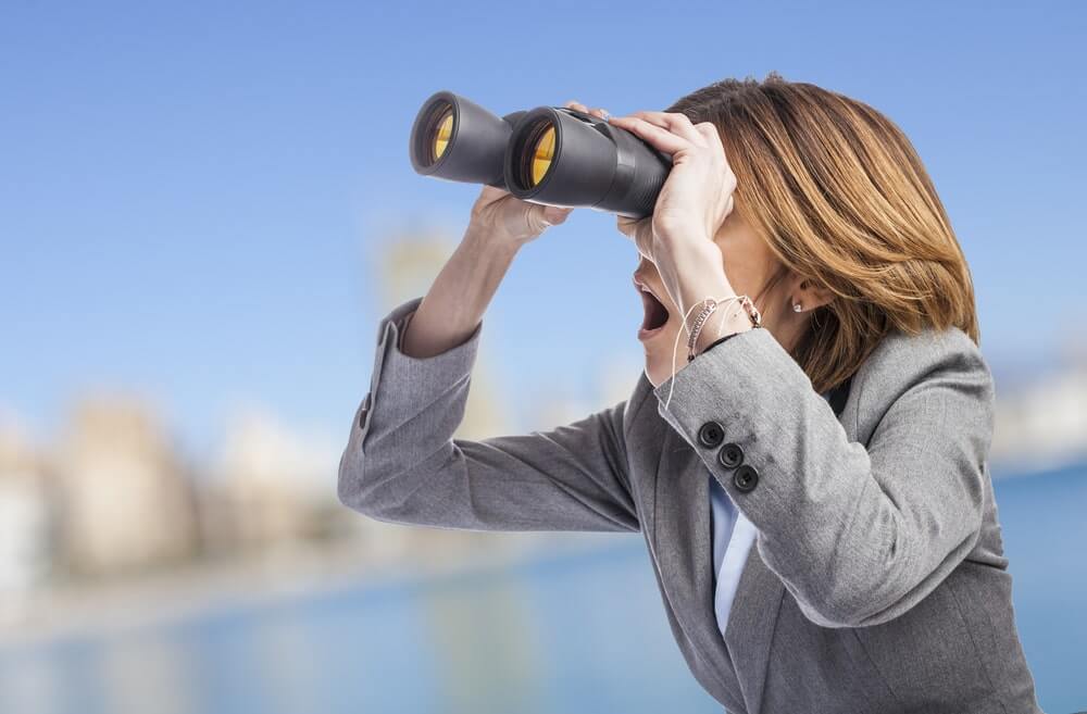 woman with binoculars